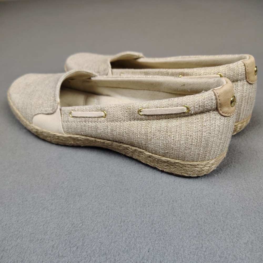 Keds Grasshopper Slip On Shoes Women 9‎ M Beige Rope Trim Padded Comfort Loafer